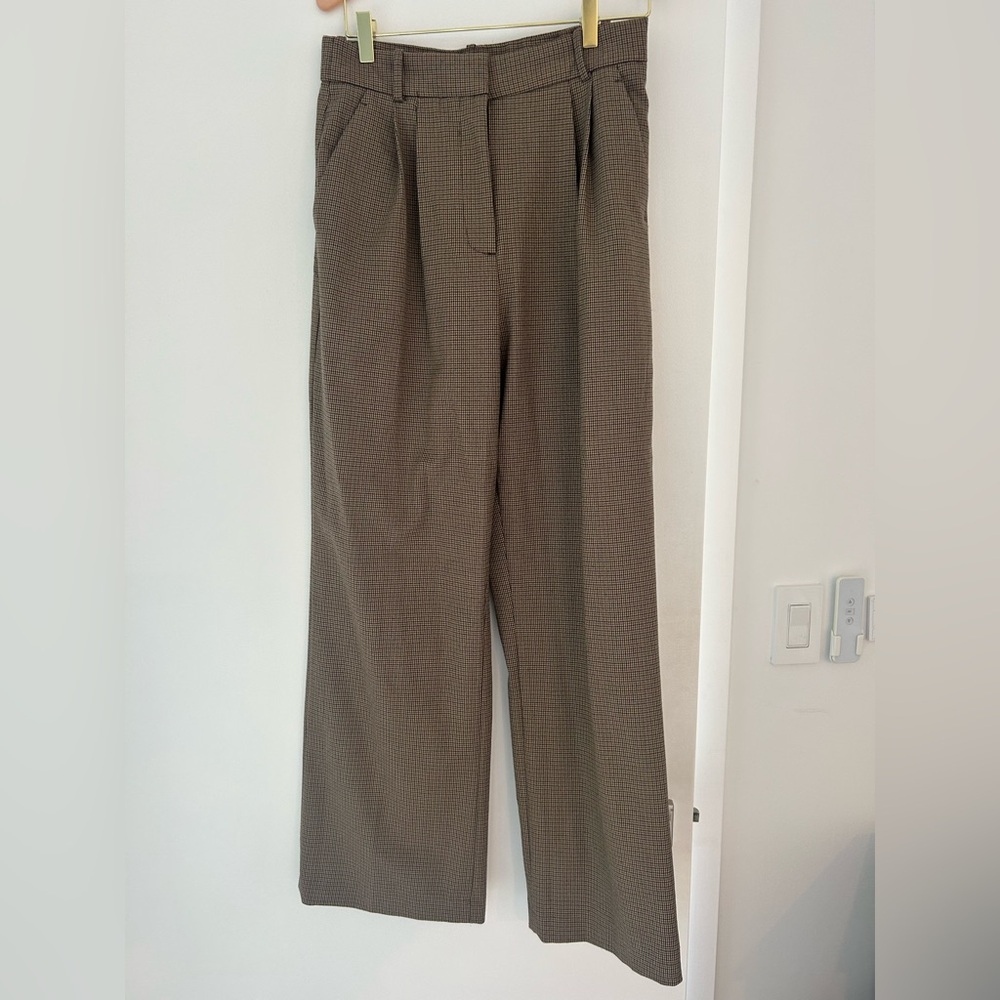 Abercrombie & Fitch Brown Houndstooth Pants Slone Tailored Pant Curve Love